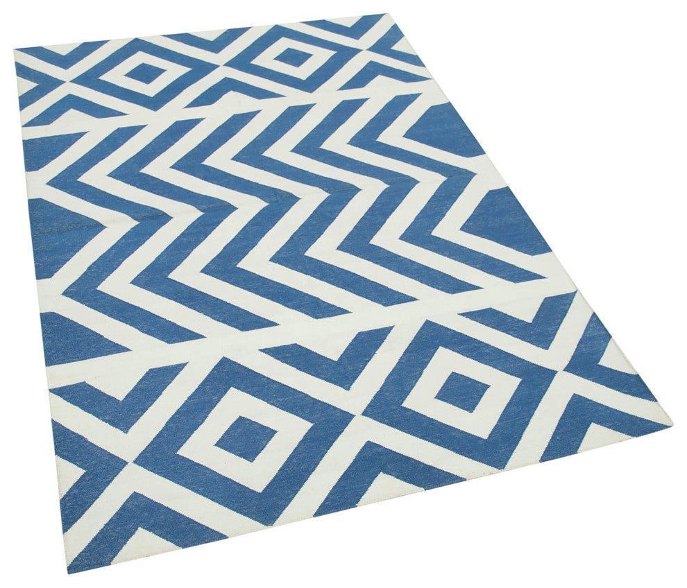 Rug N Carpet - Handmade Wool 3' 7'' x 5' 5'' Flatweave Dhurrie Kilim Rug