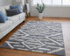 Weave & Wander Caide Contemporary Gray/White Rug, 5'x8'
