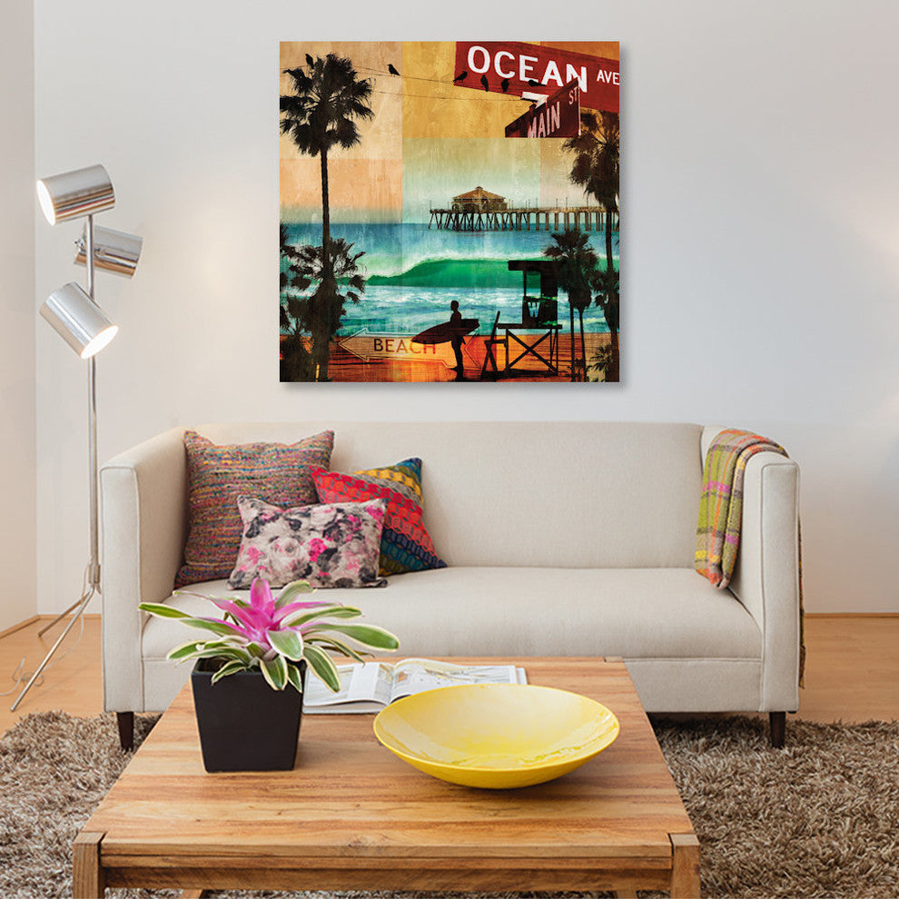 "Ocean Avenue" by Charlie Carter, Canvas Print, 37"x37"