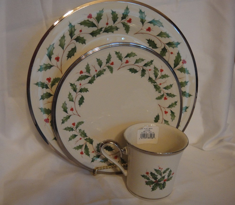 Lenox Holiday Platinum Christmas China in Box