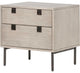 Carly 2 Drawer Nightstand, Gray Wash
