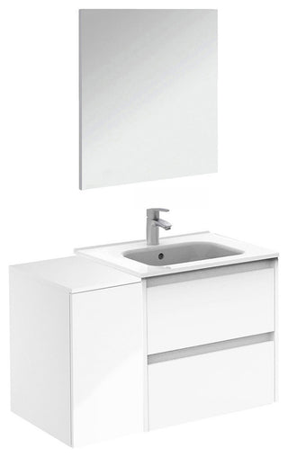 36" Vanity Set with Mirror and Sink Sansa by Royo, White, 36"