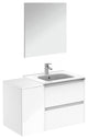 36" Vanity Set with Mirror and Sink Sansa by Royo, White, 36"