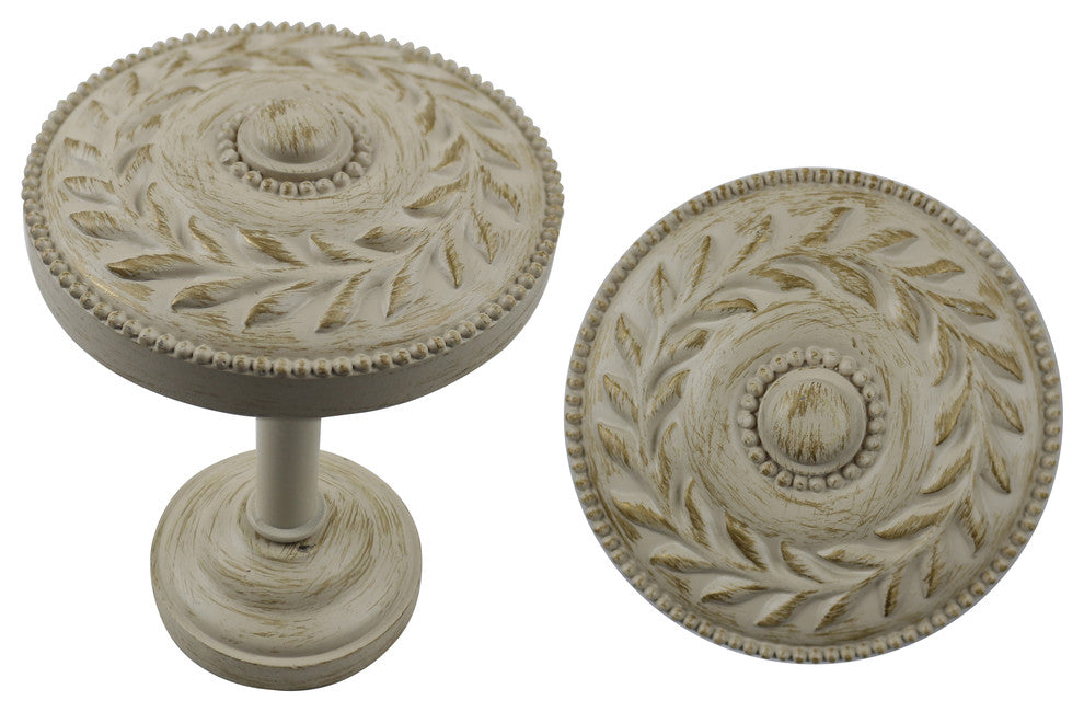 Urbanest Set of 2 Hera Medallion Drapery Holdback, Gilded French White