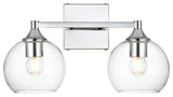 2 Light Chrome And Clear Bath Sconce