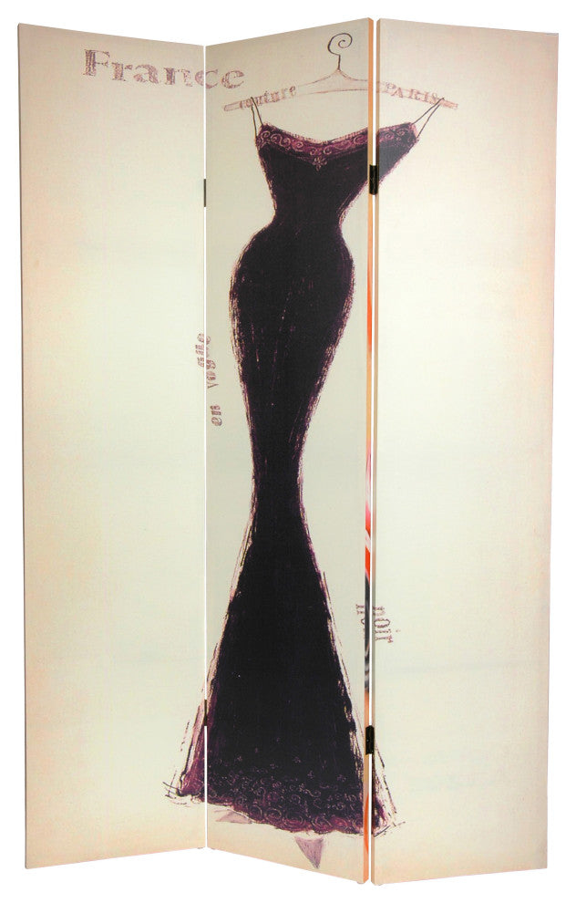 6' Tall Double Sided Vintage Weekend Canvas Room Divider, London