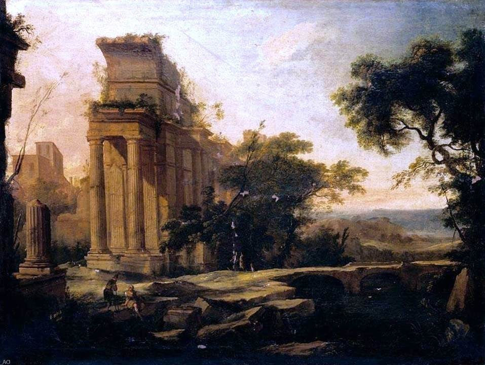 Pierre-Antoine Patel A Classical Landscape, 21"x28" Gallery Wrapped Canvas