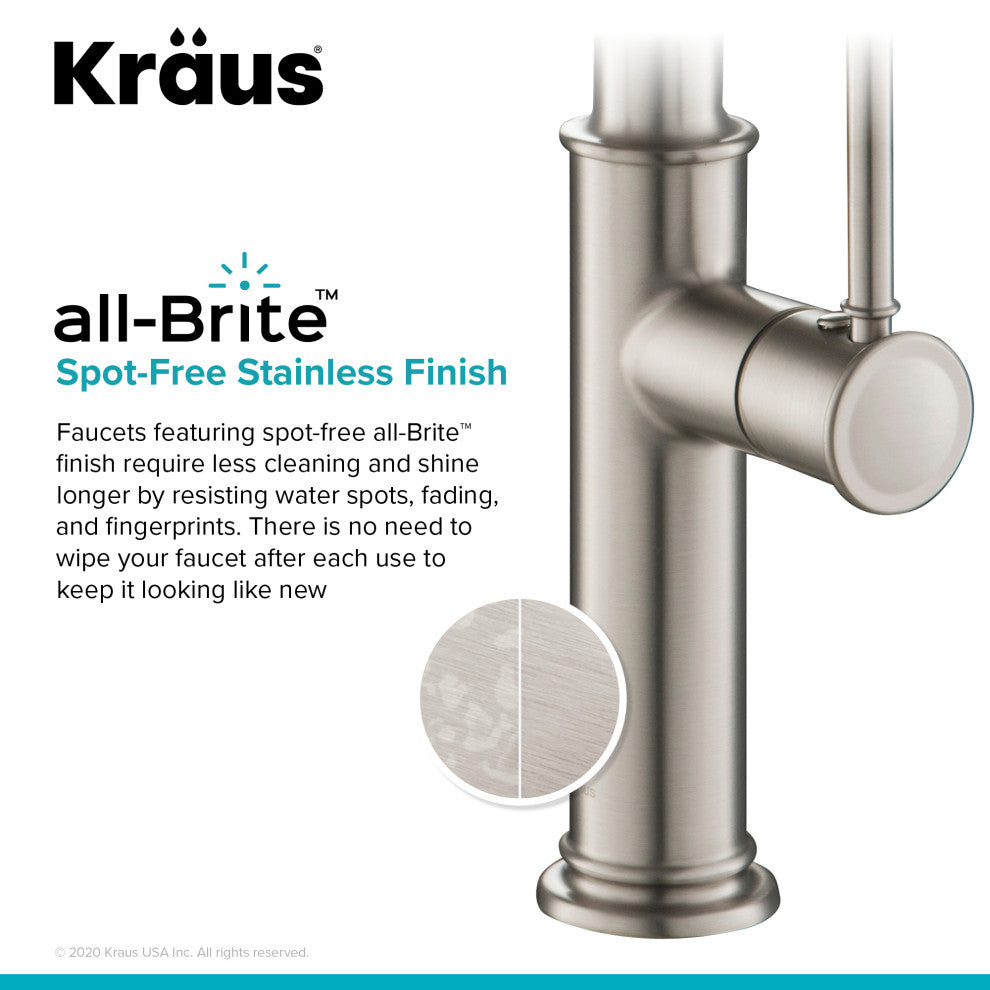 Sellette Pull-Down Kitchen Faucet Spot Free, Soap Dispenser