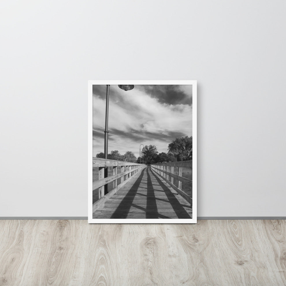 Follow the Lines Rural Landscape Framed Photo Paper Wall Art Prints, White, 18" X 24"