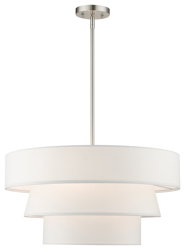 Livex Lighting Warrenville 4-Light Brushed Nickel Pendant Chandelier