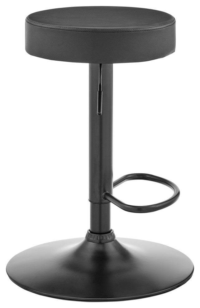 Dax Backless Dark Gray Faux Leather Adjustable Bar Stool