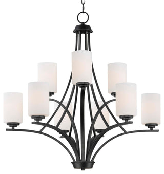 Maxim 20036 Deven 9 Light 32"W Pillar Candle Style Chandelier - Black
