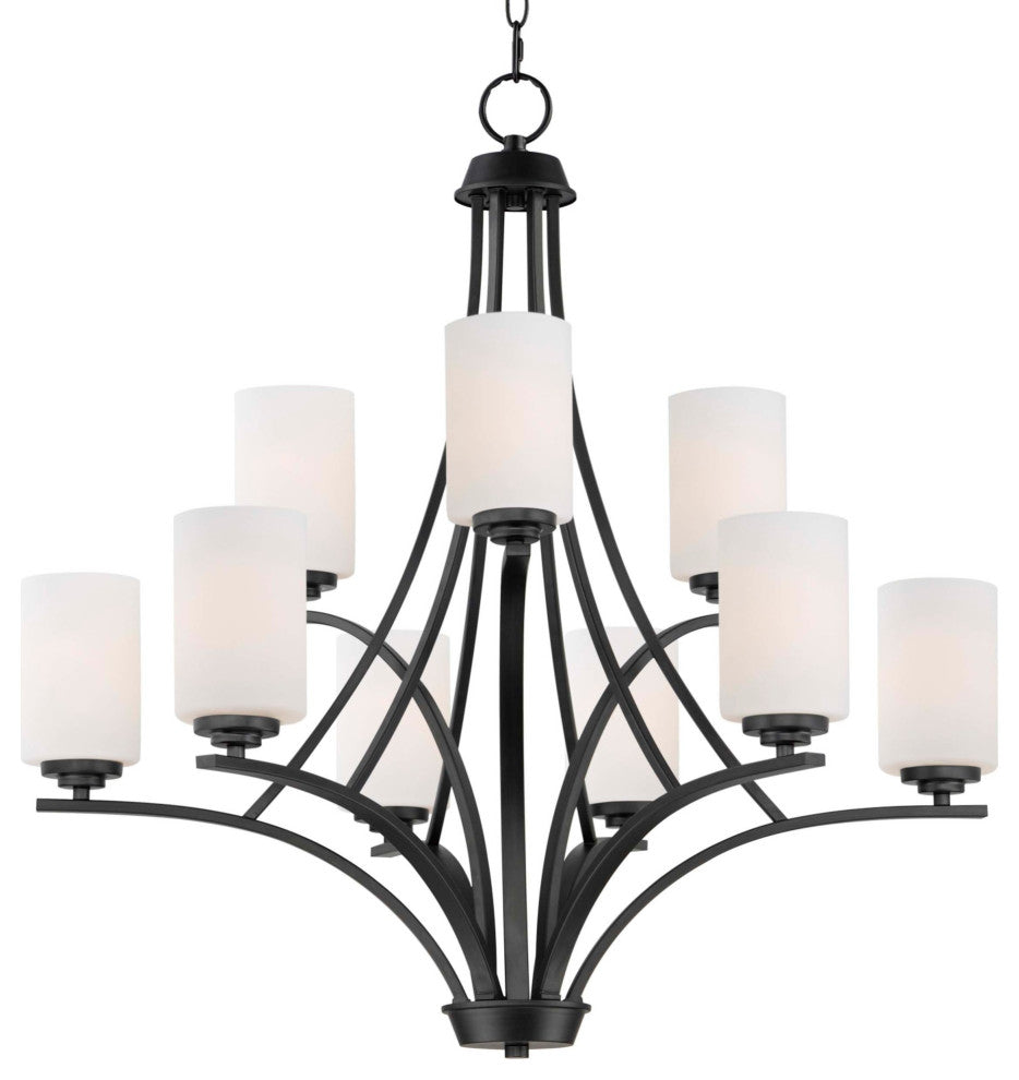 Maxim 20036 Deven 9 Light 32"W Pillar Candle Style Chandelier - Black