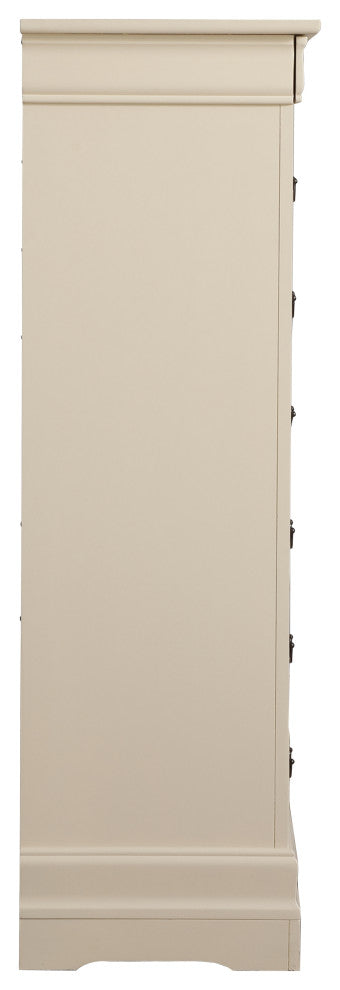 Louis Phillipe Beige 7 Drawer Chest of Drawers (22 in L. X 16 in W. X 51 in H.)