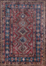 Momeni Karachi Polyester Burgundy Area Rug 5'x8'