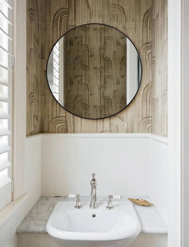 Jesse Black Framed Round 23.6" Wall Mirror