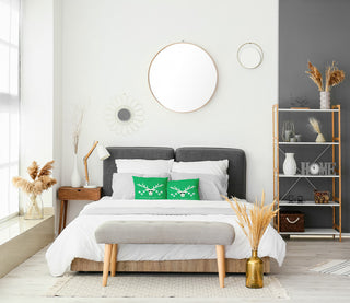 Cool Christmas Deer Accent Pillow, Bright Green, 16"x16"