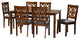Aletta Modern Collection, Gray/Walnut Brown, 7-Piece Dining Set