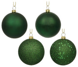 3" Emerald Green 4 Finish Orn Asst 32/