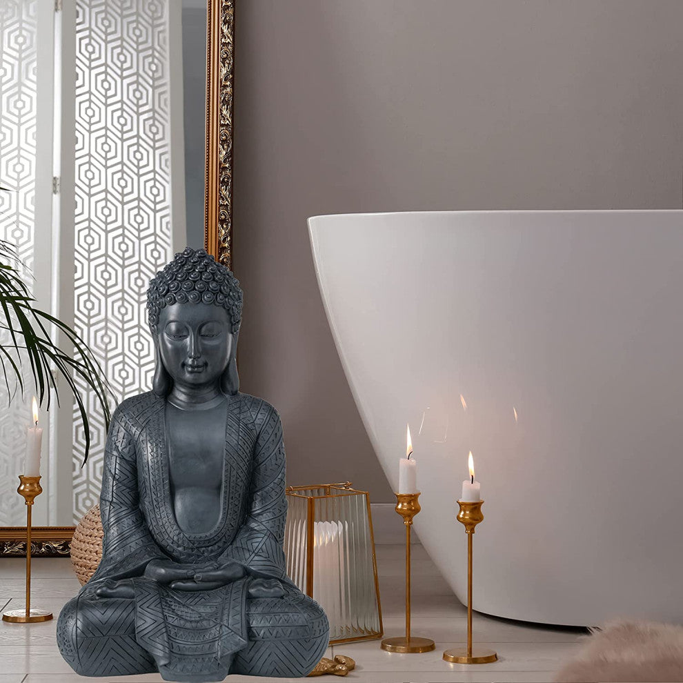 Temple Buddha Seated in Lotus Pose, 26.75 Inches