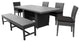 Belle Rectangular Outdoor Patio Dining Table With 4 Chairs and 1 Bench Black