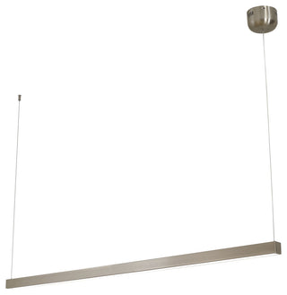 1-Light Satin Nickel LED Chandelier With A White Acrylic Diffuser