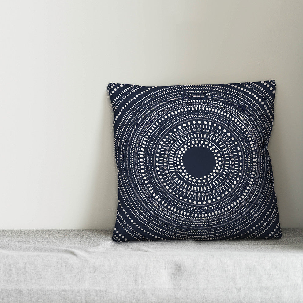 Navy Medallion 18x18 Throw Pillow