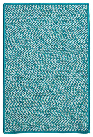 Outdoor Houndstooth Tweed OT57 Turquoise Indoor/Outdoor Area, Rectangular 2'x10'