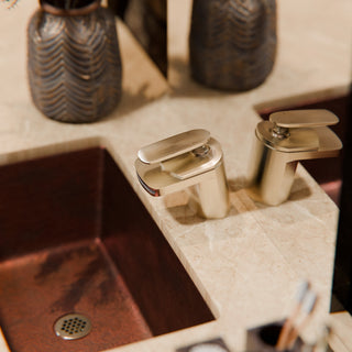 Novatto NBF-084 Wave Single Lever Waterfall Bathroom Faucet, Brushed Nickel