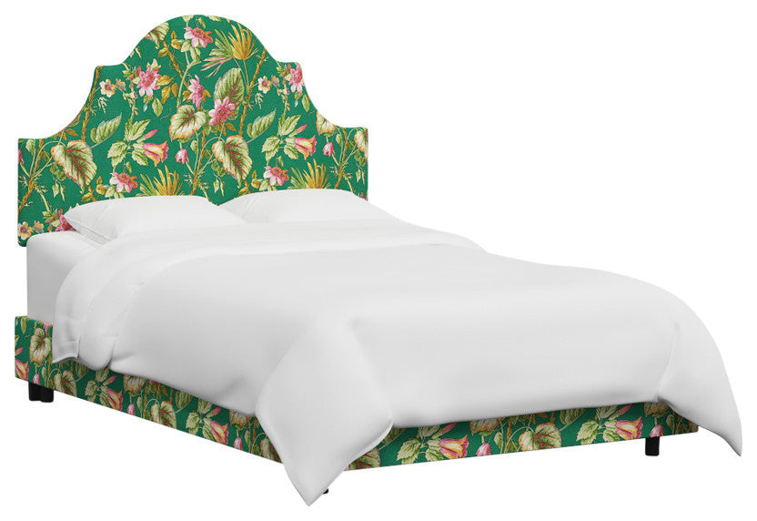 Red from Scalamandre King Geneva Bed, Tropical Flora Green