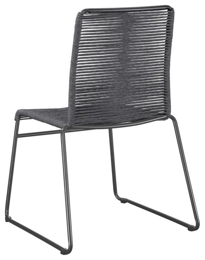 Coaster Cora Metal Upholstered Dining Chairs in Charcoal