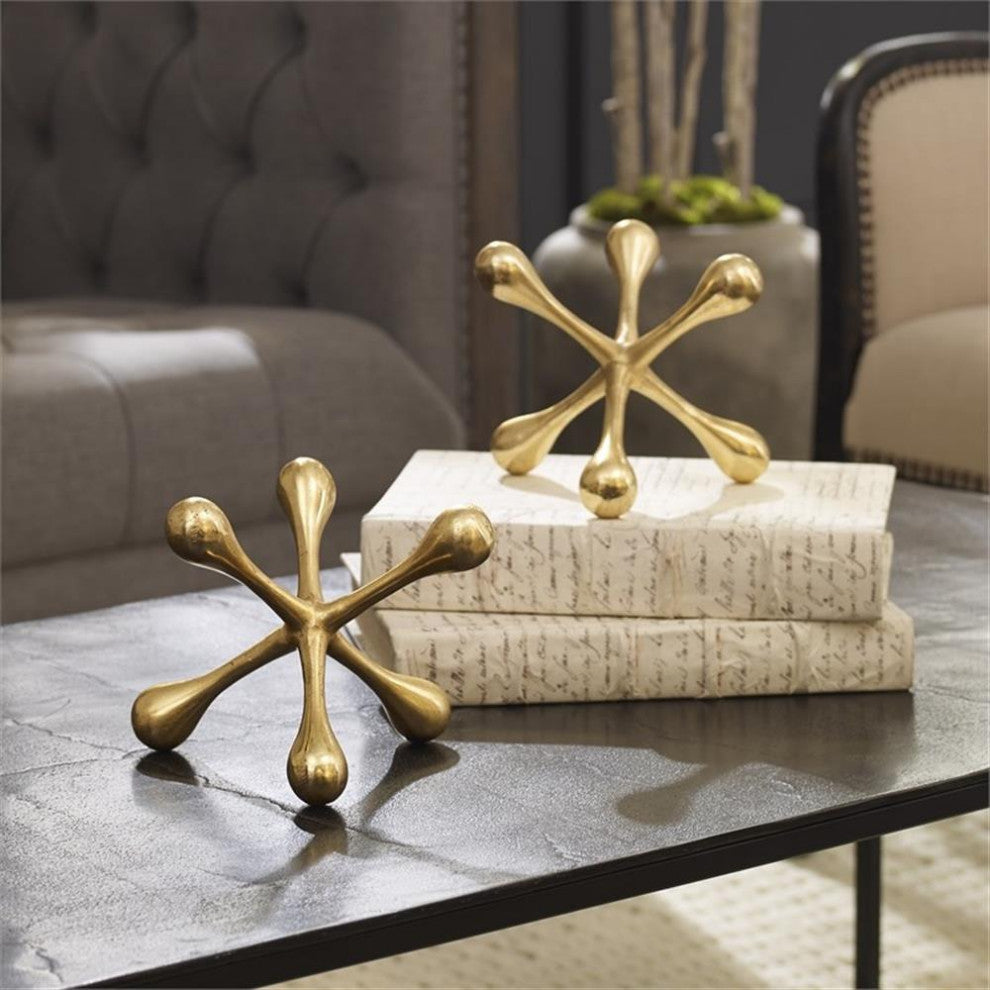 Uttermost Harlan Contemporary Aluminum Objects in Brass (Set of 2)