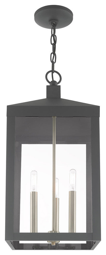 Livex Lighting Scandinavian Gray 3-Light Outdoor Pendant Lantern