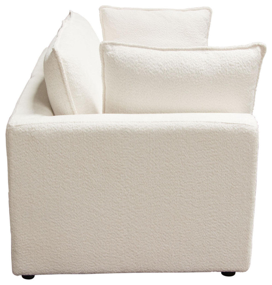 Ivy 2-Piece Modular Sofa in White Faux Shearling by Diamond Sofa
