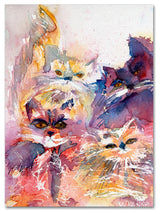 Wyanne 'Four Kitties' Canvas Art, 24"x18"