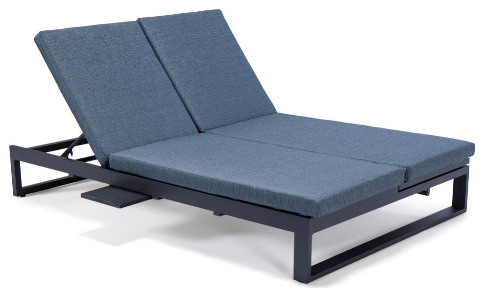 LeisureMod CLBL-82BU Chelsea Convertible Lounge Reclining Double Chaise Cushions