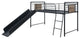 Benzara BM261730 Twin Loft Bed With Tubular Metal Frame and Slide, Dark Bronze