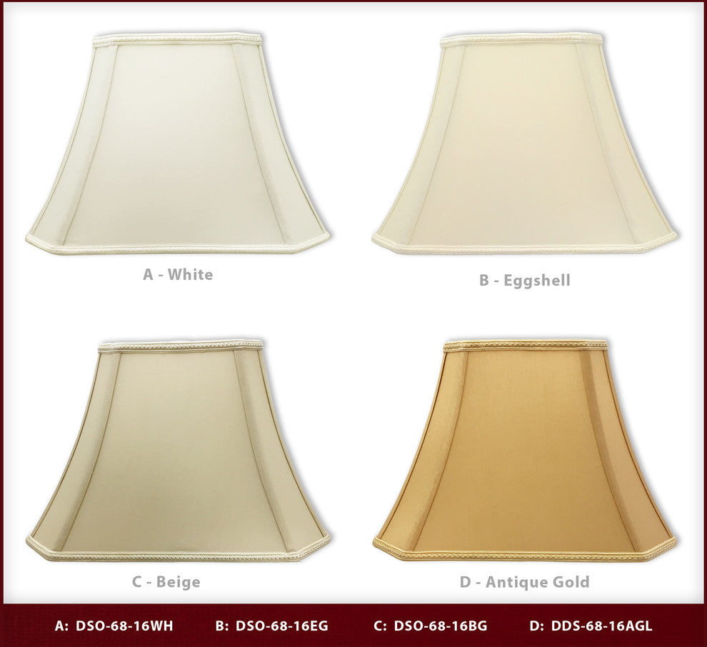 Rectangle Bell Cut Corner Designer Lamp Shade, Eggshell, Single