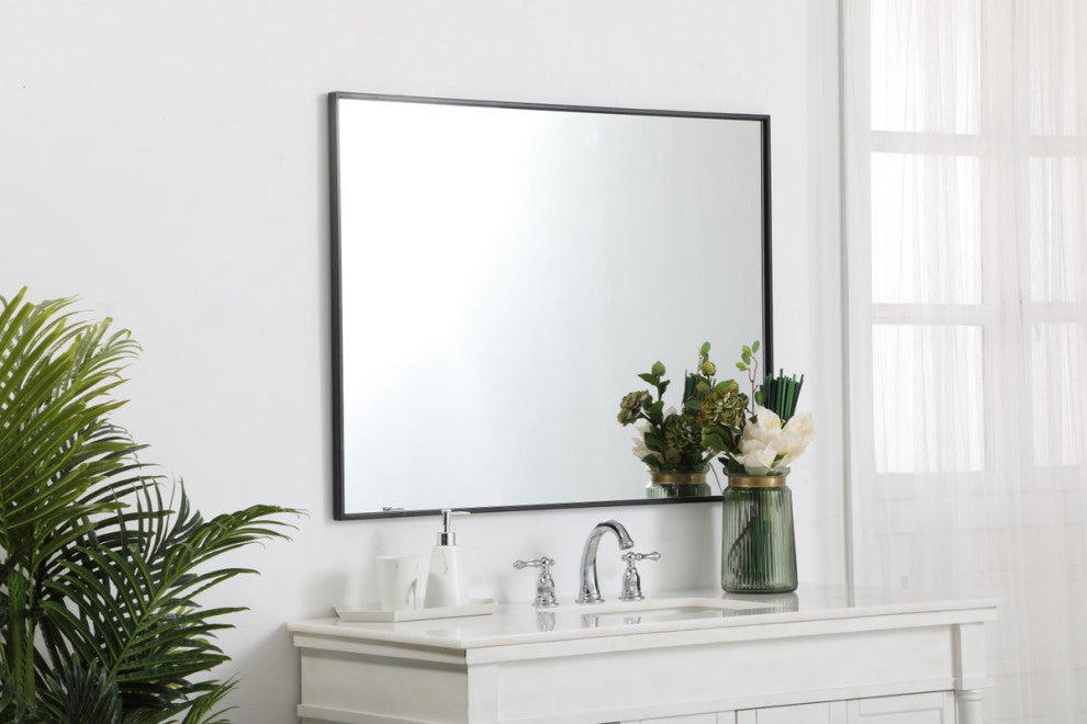 Elegant Decor MR43040BK Metal Frame Rectangle Mirror, 30", Black