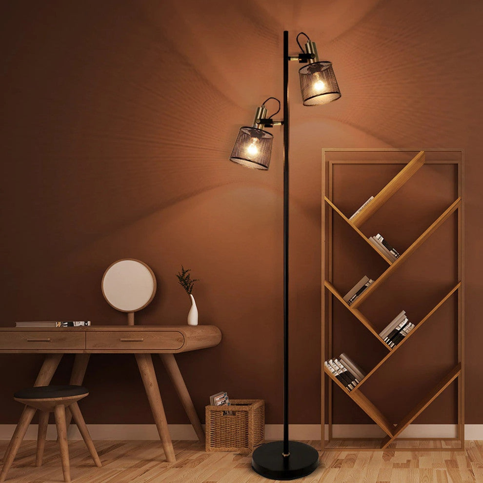 Vintage LED Adjustable Double Head Floor Lamp