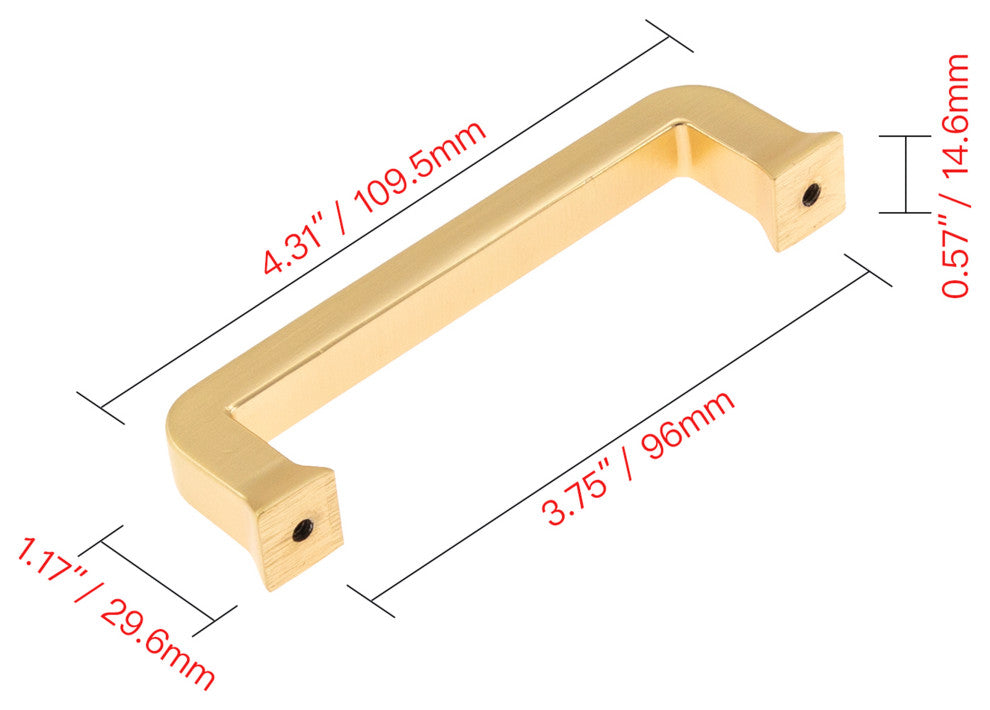 Utopia Alley Zinc Cabinet Pull/Knob, Brushed Brass, 3.75", 1 Pack