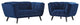 Bestow 2-Piece Velvet Loveseat and Armchair Set Navy