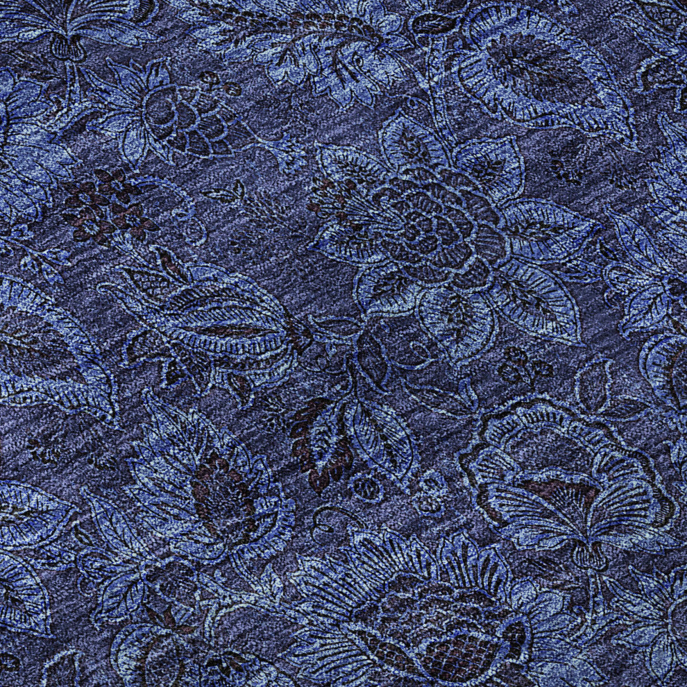 Premium Machine Washable Mayfield AMF661 Navy 8' x 10' Rug