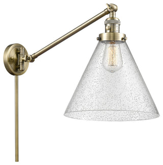 X-Large Cone 1-Light Swing Arm, Antique Brass, Seedy