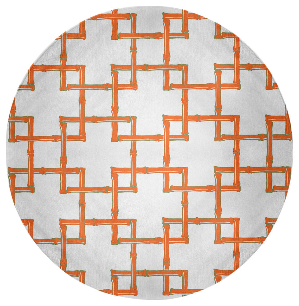Bamboo Spring Chenille Rug, Blood Orange, 5' Round