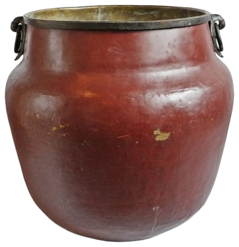 Consigned Bronze Red Raja Pot