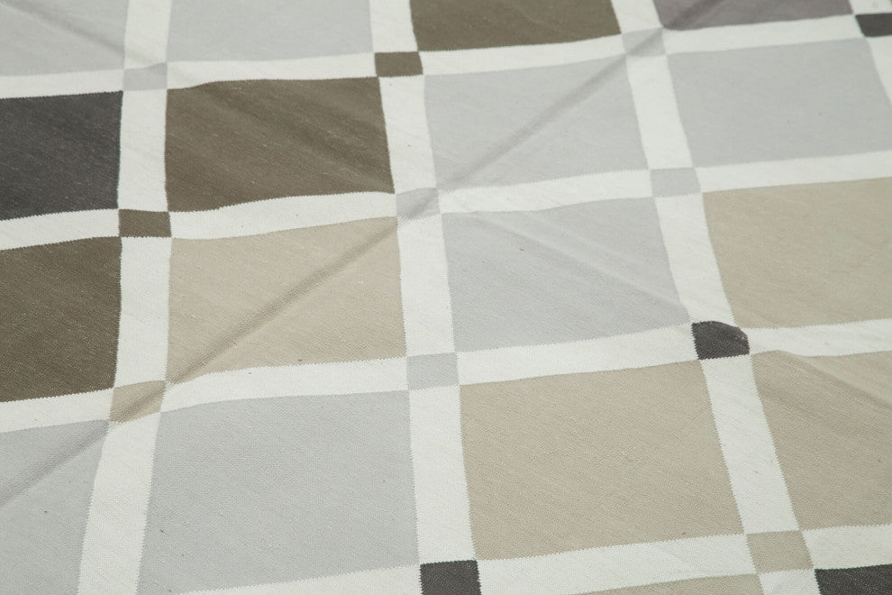 Rug N Carpet - Handmade Wool 7' 10'' x 10' 0'' Modern Design Dhurrie Kilim Rug