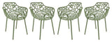 LeisureMod Modern Devon Aluminum Chair, Set of 4