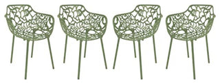 LeisureMod Modern Devon Aluminum Chair, Set of 4