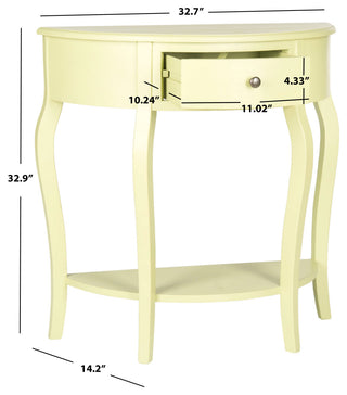 Safavieh Jan Demilune Small Console Table, Split Pea